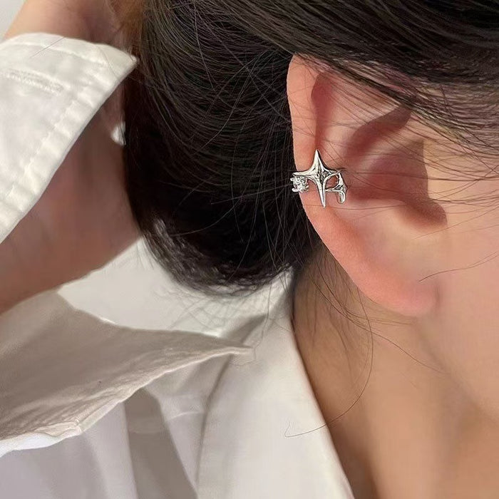 Wholesale Geometric star zircon ear clip without ear hole, neutral high-end sensation ear bone clip