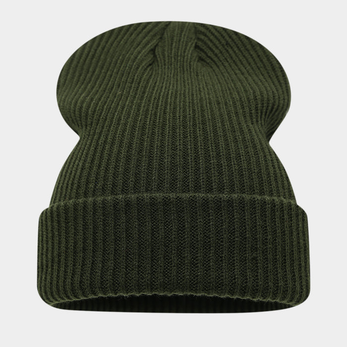 Wholesale Double-striped cuffed pullover warm knitted fashionhat