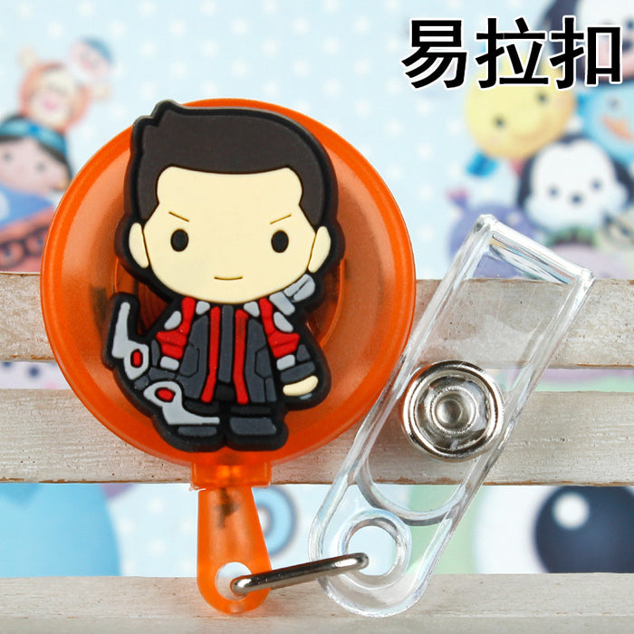 Wholesale Cartoon Badge Scroll Retractable Keychain JDC-KC-LuoKe008