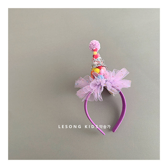 Wholesale Hairband Crown Mesh Birthday Hat Photo Props