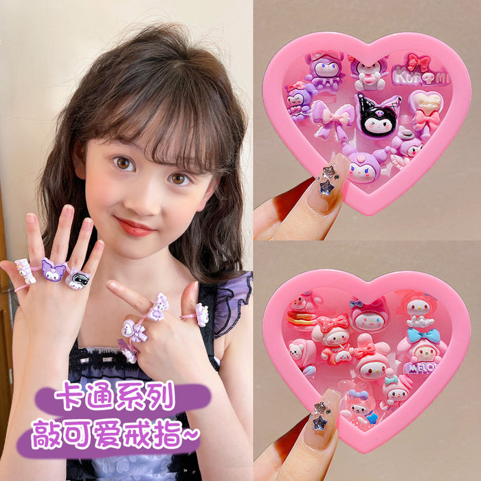 Wholesale Children's Rings Little Girl Cartoon Rings New Style Elsa Princess Accessories Baby Cute Jewelry Toys JDC-RS-Zaix001