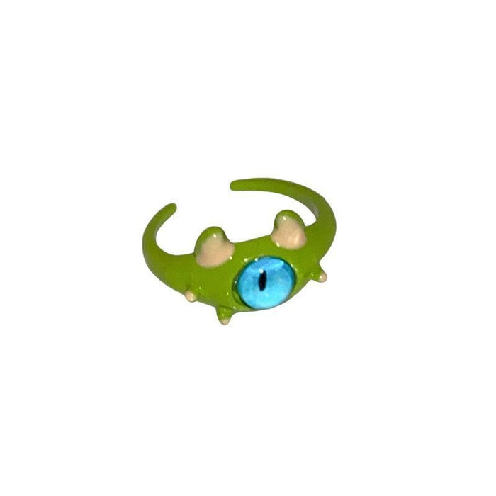 Wholesale Cute and playful one eyed monster ring with a unique and niche design, featuring a unique opening ring
