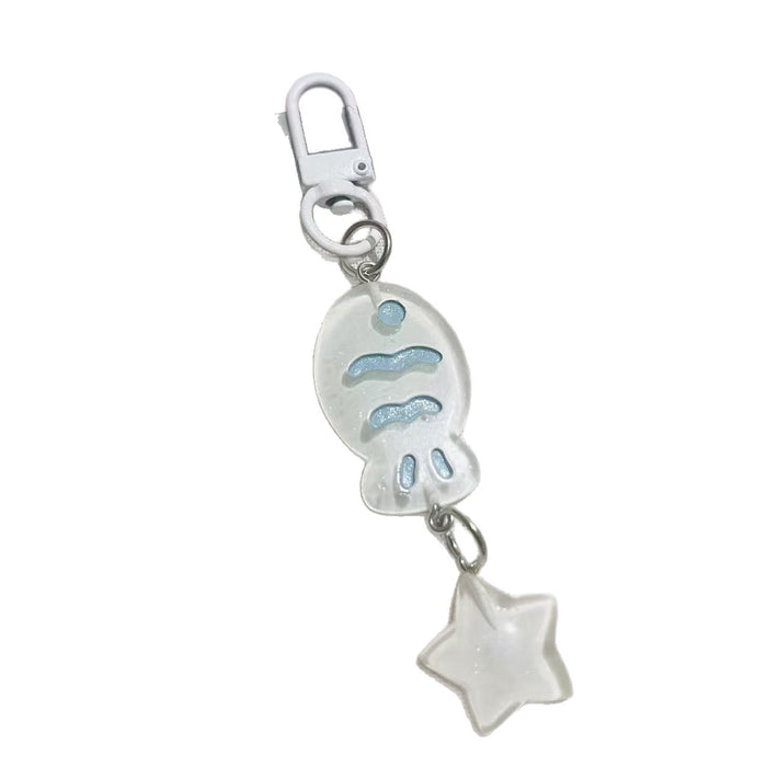 Wholesale Trendy Colorful Tropical Fish Keychain Pendant Stylish Girl Gift Plastic Resin Bag Charm Boutique Resale Accessory