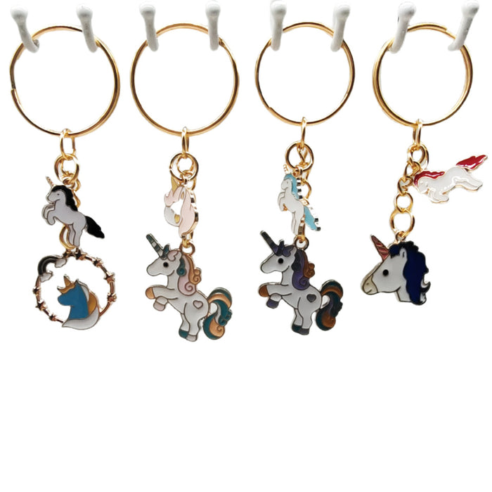 Wholesale Cartoon Unicorn Alloy Keychain JDC-KC-TYS015