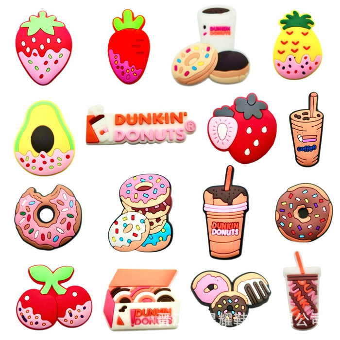 Wholesale Doughnut Hole Shoes Flower Shoe Buckle Decorative Buckle Cartoon PVC Soft Rubber DIY Accessories Shoe Flower Buckle Spot Wholesale