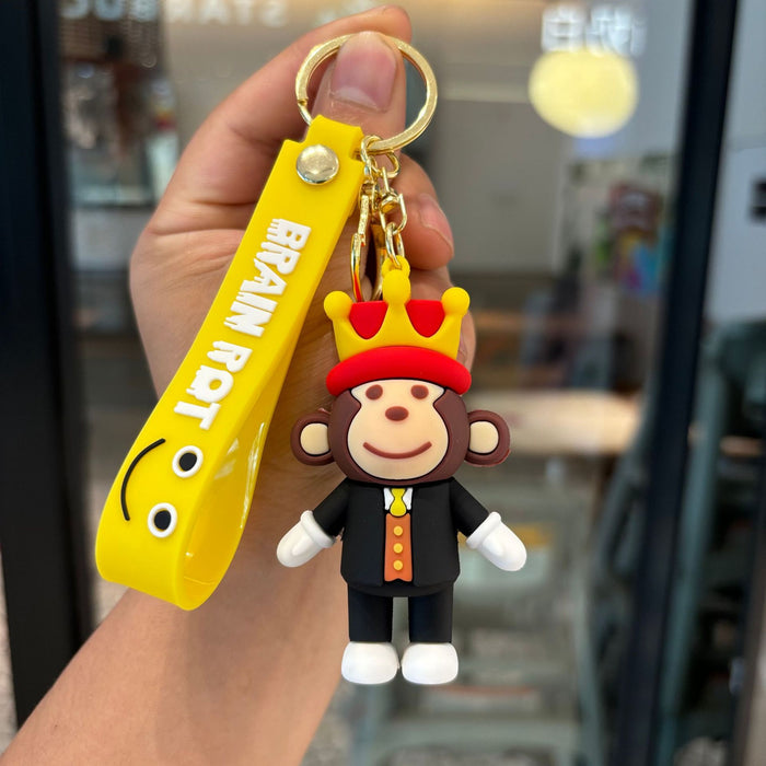 Wholesale 2pcs PVC Brain Teaser Game Keychain Pendant Trendy Bag Charm