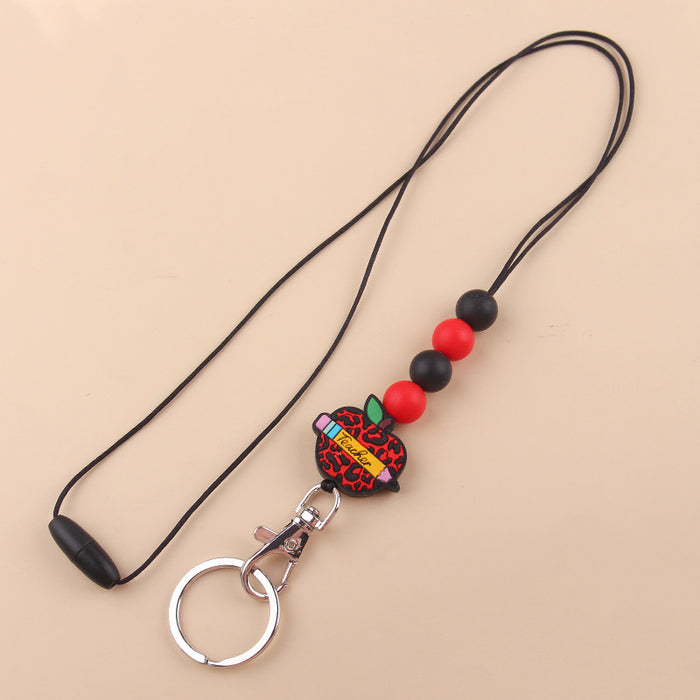 Wholesale Silicone Teacher's Day Lanyard Keychain JDC-KC-GuangTian023