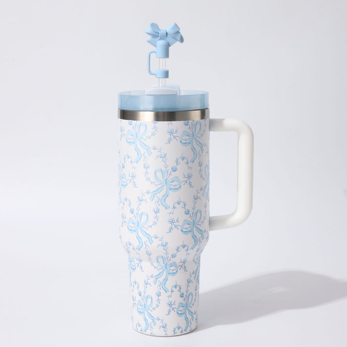 Wholesale Floral 40oz Stainless Steel Vacuum Insulated Tumbler with Handle Trendy Car Cup MOQ≥2
