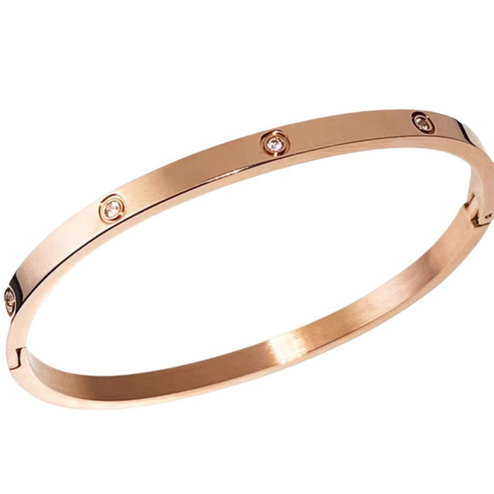 Wholesale Diamond titanium steel bracelet, high-end sensory ring bracelet, silver bracelet, light luxury niche bracelet, zircon jewelry