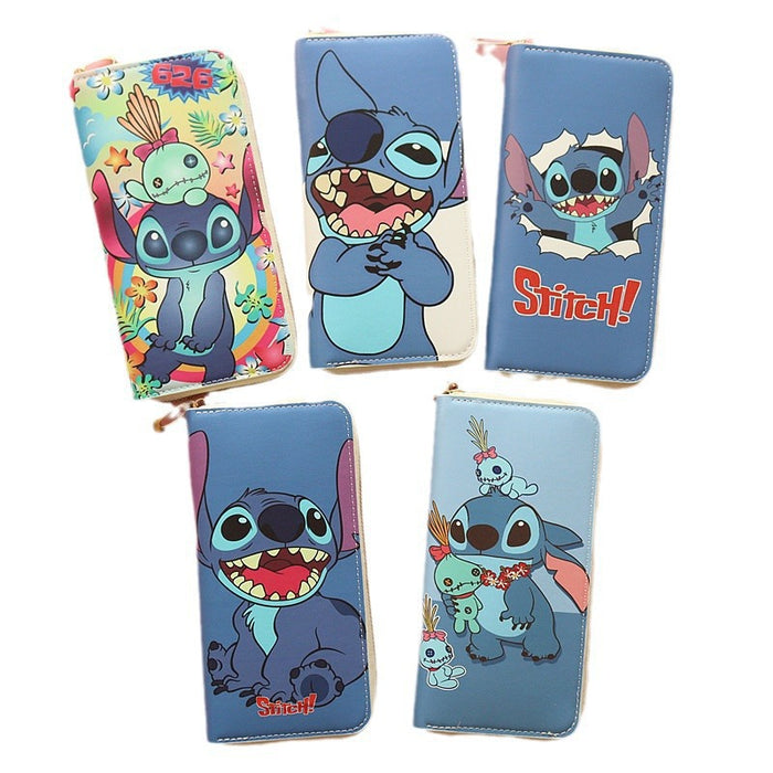 Wholesale PU cartoon long wallet coin purse with zipper and large capacity card holder
