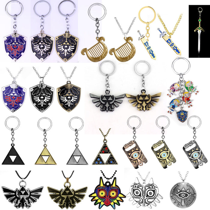 Wholesale Game Accessories Owl Shield Keychain Skyward Sword Necklace JDC-KC-HeY022