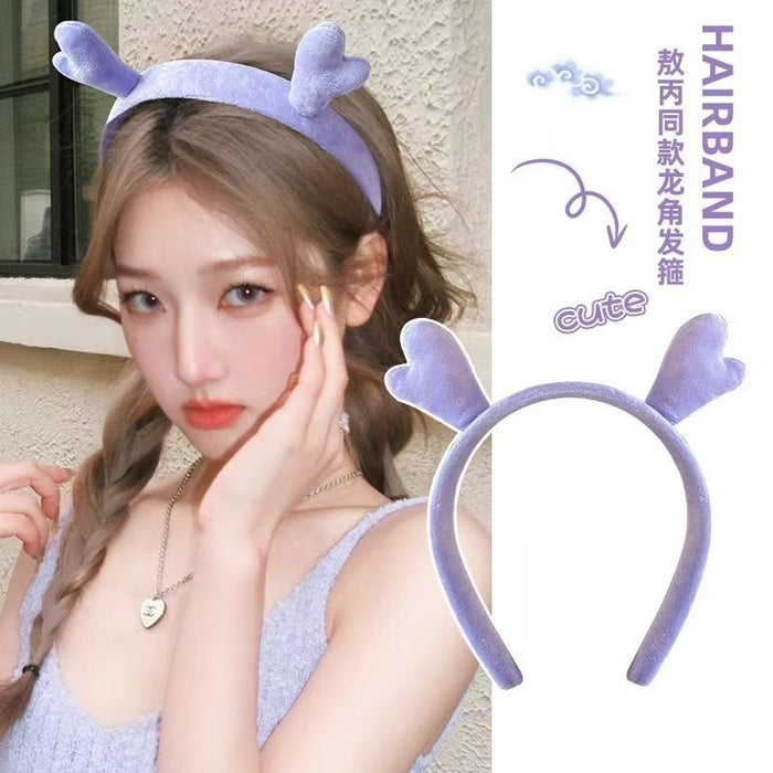 Wholesale Blue polka dot bear ear plush headband