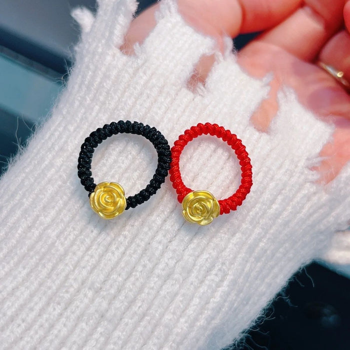Wholesale Rose ring, adjustable weaving ring, simple temperament, student couple