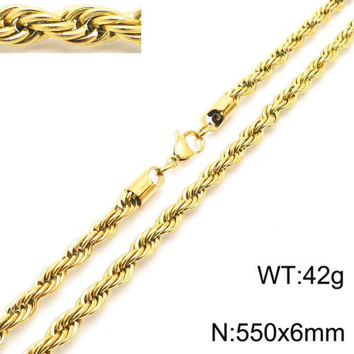 Wholesale Trendy Twist Chain Necklace Titanium Steel Jewelry