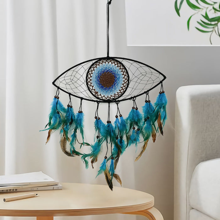 Wholesale Bohemian Evil Eye Dream Catcher Wall Decor Blue