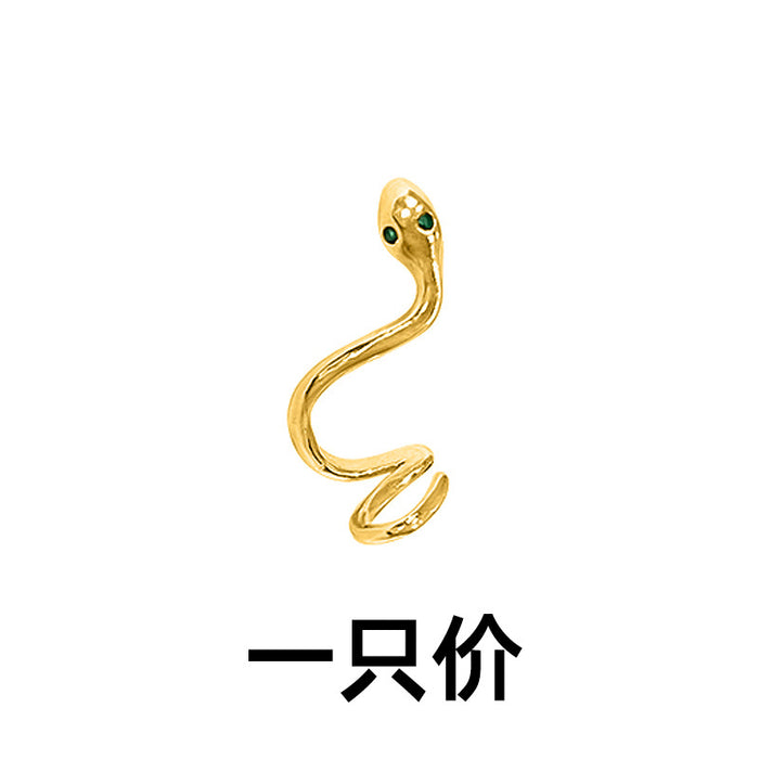 Wholesale Serpentine earrings, small snake earrings, ear bone clip, zircon snake head, ear clasp, no ear hole, ear clip