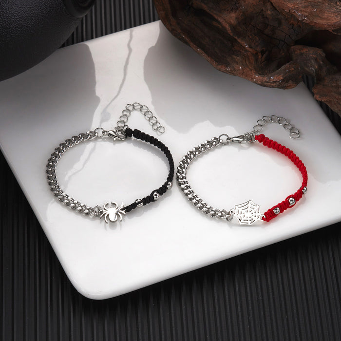 Wholesale Stainless Steel  Woven Bracelet  Web Couple Friendship Bracelet