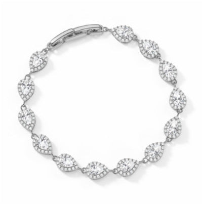 Wholesale Copper Alloy Electroplated Water Drop Zircon Macaron Bracelet Chic Women S Jewelry Party Gift Resale