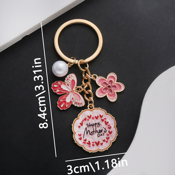 Wholesale Pink butterfly MOTHER' S DAY keychain