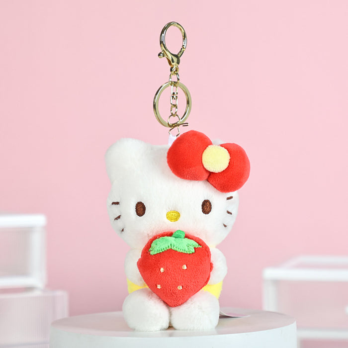 Wholesale Strawberry Cat Plush Doll Bag Pendant Girl' s Birthday Gift