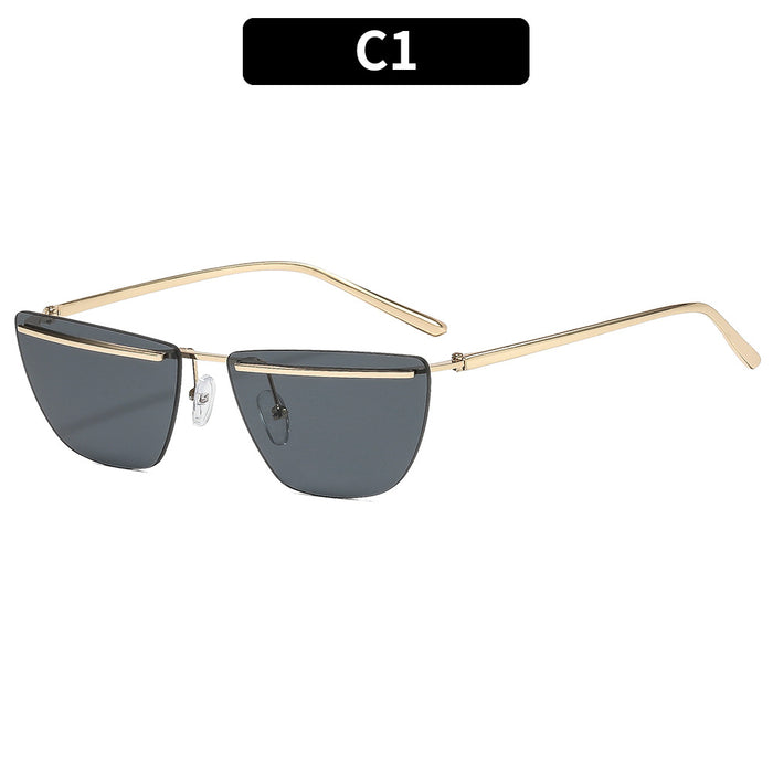Wholesale Street Style Frameless Metal Sunglasses for Women UV400 Everyday Fashion Accessory