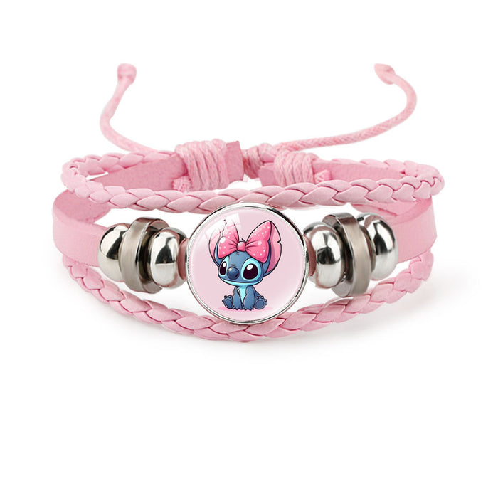 Wholesale Cute Cartoon Multi-Layer Braided Leather Beaded Bracelet