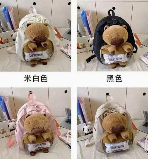 Wholesale Plush Capybara Backpack Cute Crossbody Handbag Female Cartoon Student Small Backpack