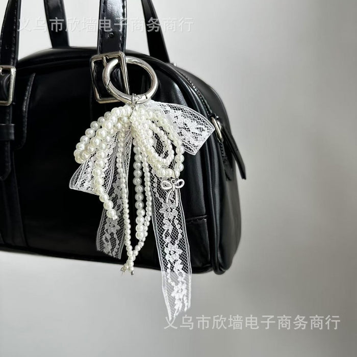 Wholesale Pearl lace bow keychain
