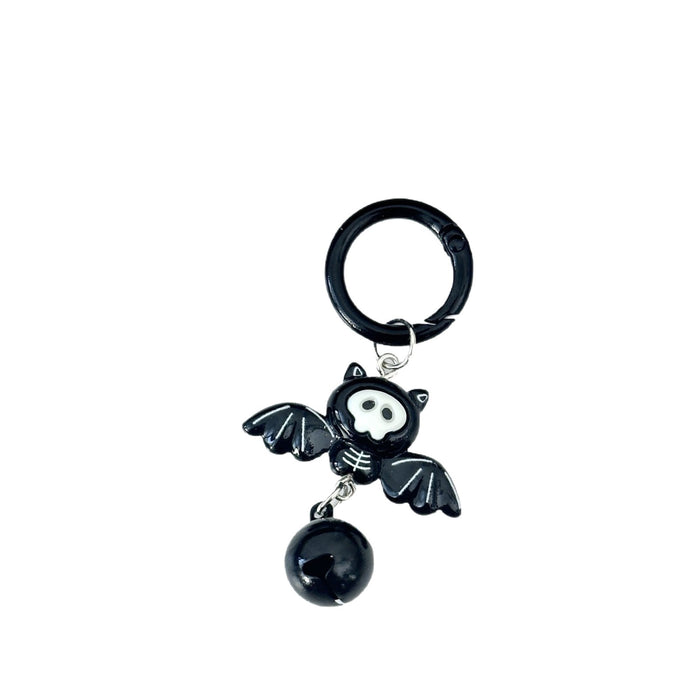 Wholesale Plastic Resin  Ghost Bat Black Cat Bell Keychain Chic Cartoon Luggage Charm For Bag Decor