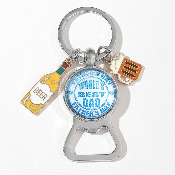 Wholesale Father's Day Beer Bottle Opener Alloy Keychain JDC-KC-HuiWen016