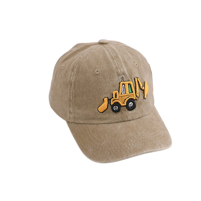 Wholesale Children' s Washable Retro Excavator Cartoon Baseball Hat