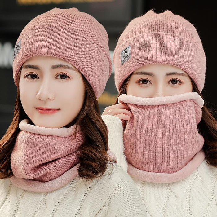 Wholesale Hat Women's Winter Leisure Cycling Warm Fleece-lined Thickened Cold-proof Ear Protector Women's Neck Wool Cap Autumn and Winter