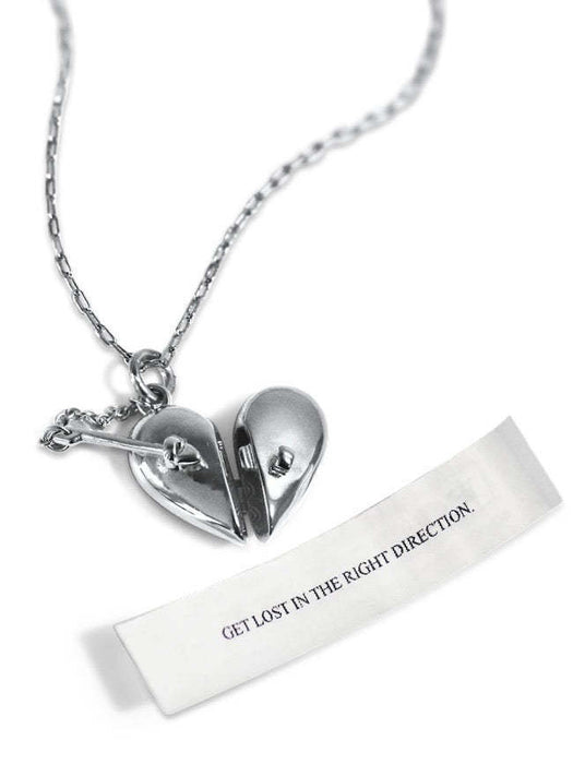 Wholesale Titanium Steel Heart-Shaped Commemorative Butterfly Opening and Closing Book Necklace
