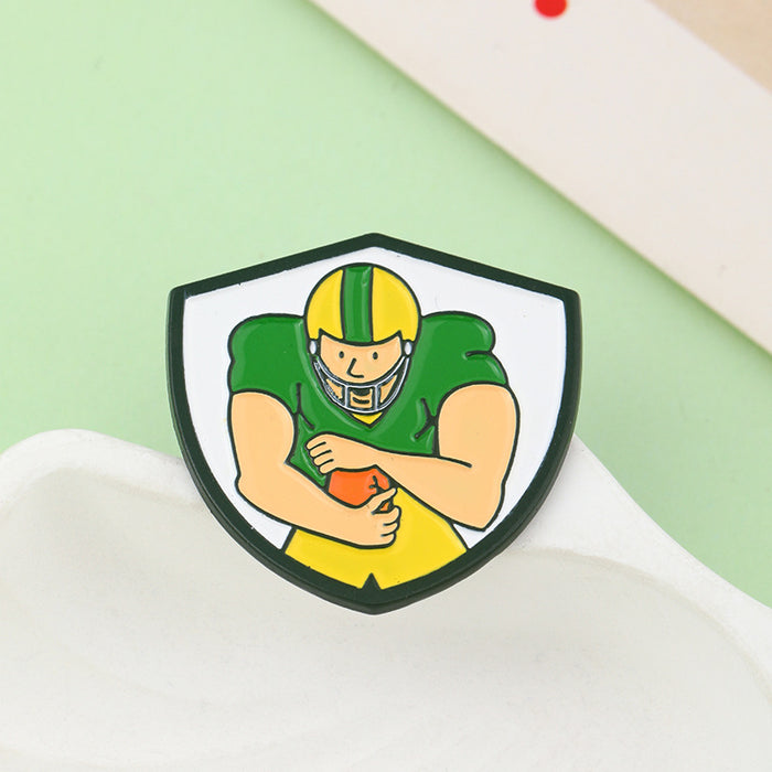 Wholesale Football paint commemorative badge football sports schoolbag decoration alloy brooch