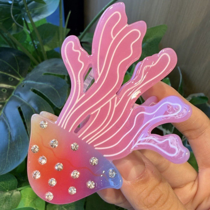 Wholesale Tropical Fish Design Acrylic Hair Clip Ocean Series Trout Claw Clip