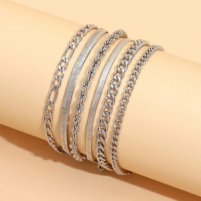 Wholesale Pearl bead multi-layer bracelet, rice bead studded diamond chain, five layer bracelet set