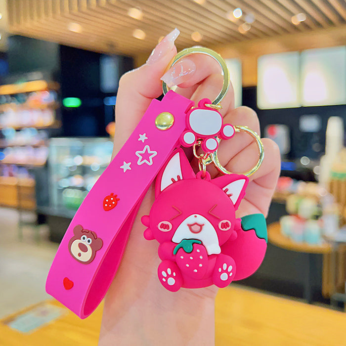 Wholesale Pink Strawberry Bear Keychain JDC-KC-YDao099