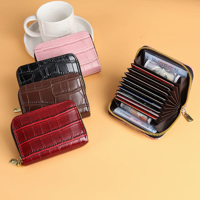 Wholesale PU Card Holder Multi-Slot Retro Letters Pattern Women' s Daily Wallet Gift MOQ≥3