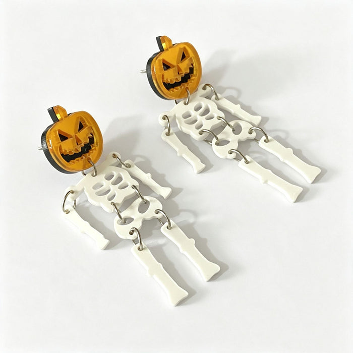 Wholesale  Pumpkin Skull Acrylic Earrings Women Fashion Accessory Boutique Gift