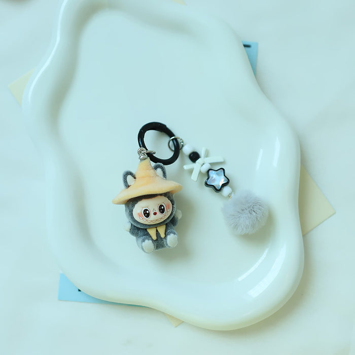 Wholesale Flocking wizard key chain pendant cute doll accessories mobile phone accessories pendant