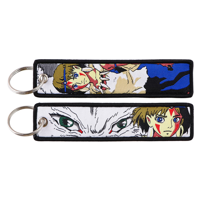 Wholesale Anime Style Woven Cloth Keychain Lanyard For Car Keys Fashion Accessory