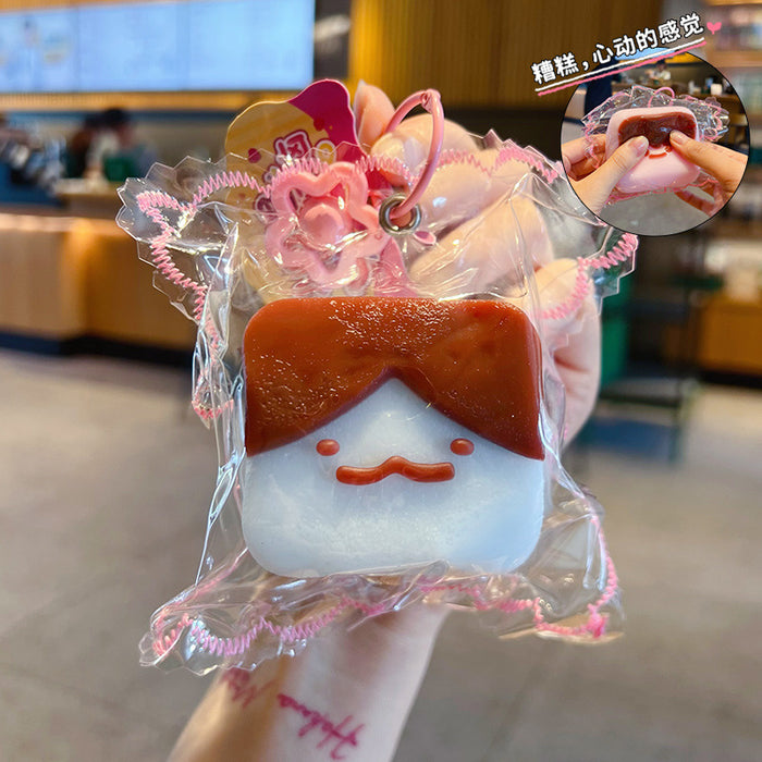 Wholesale Trendy Block Design Food Grade Silicone Squishy Keychain Stress Relief Toy Fashion Accessory Gift