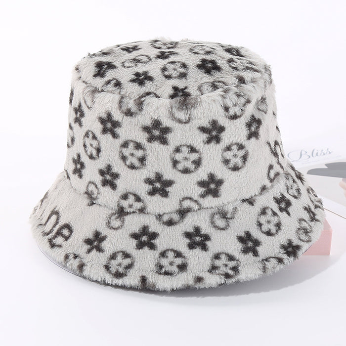 Wholesale winter plush warm fisherman hat with copper coin pattern printing JDC-HT-ShunY002