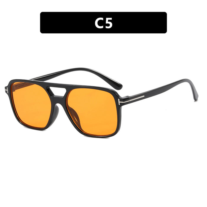Wholesale T-shaped sunglasses, fashionable square double beam sunglasses, new sunglasses