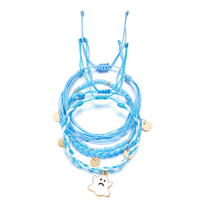 Wholesale  Couple Style Woven Bracelet Versatile  Ghost Pumpkin Pendant Set Bracelet