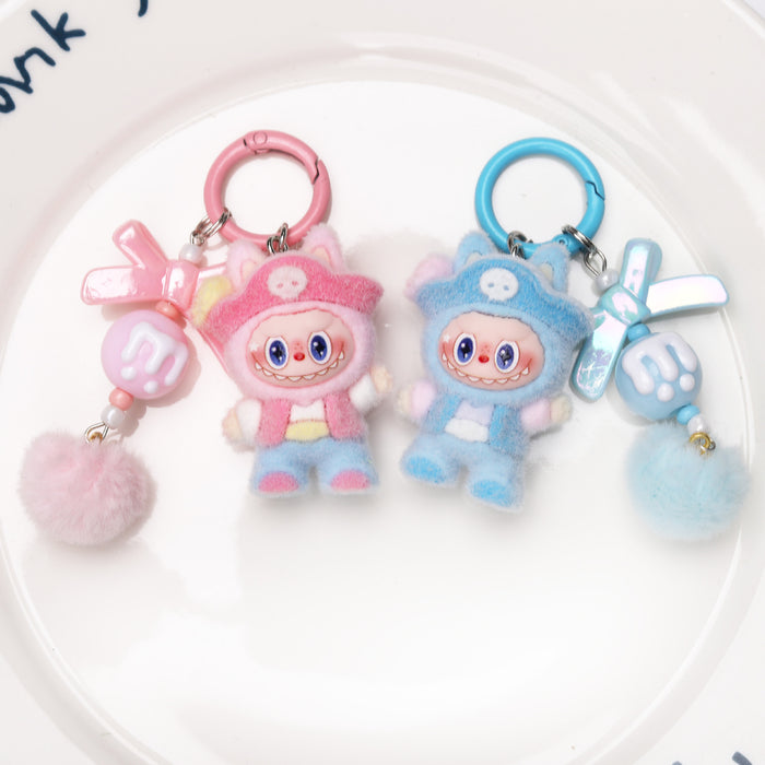 Wholesale Cute Resin Cartoon Flocked Keychain
