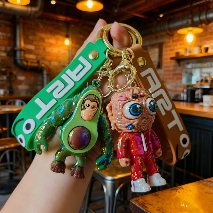 Wholesale Electroplated quirky cartoon character keychains