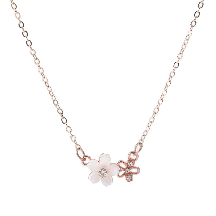 Wholesale New romantic cherry blossom necklace with a light luxury spring style, niche and high-end feeling, collarbone chain accessory