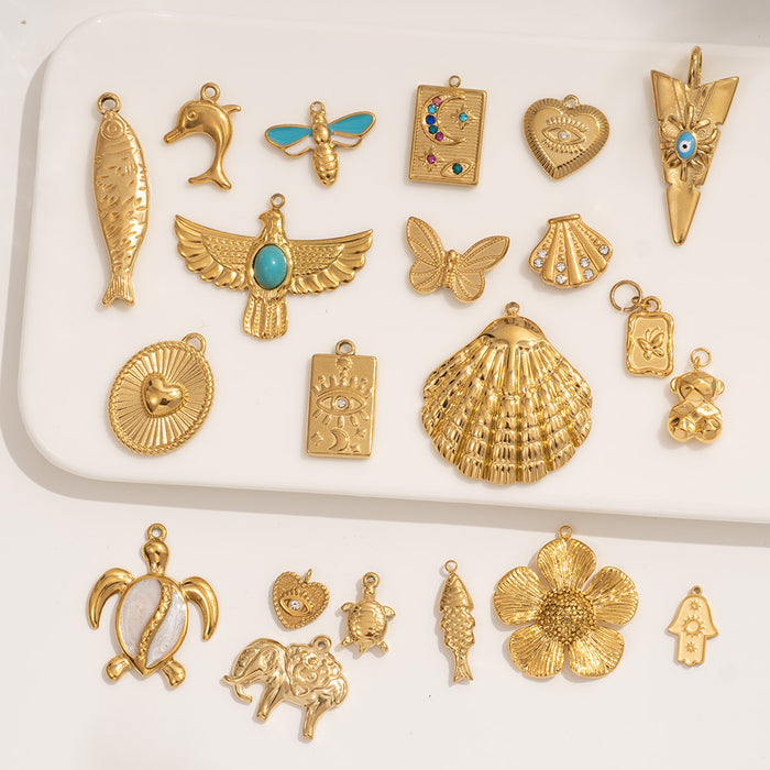 Wholesale Fashion and Personalized Stainless Steel Pendant DIY Design Eye Pendant Color Preserving Wholesale