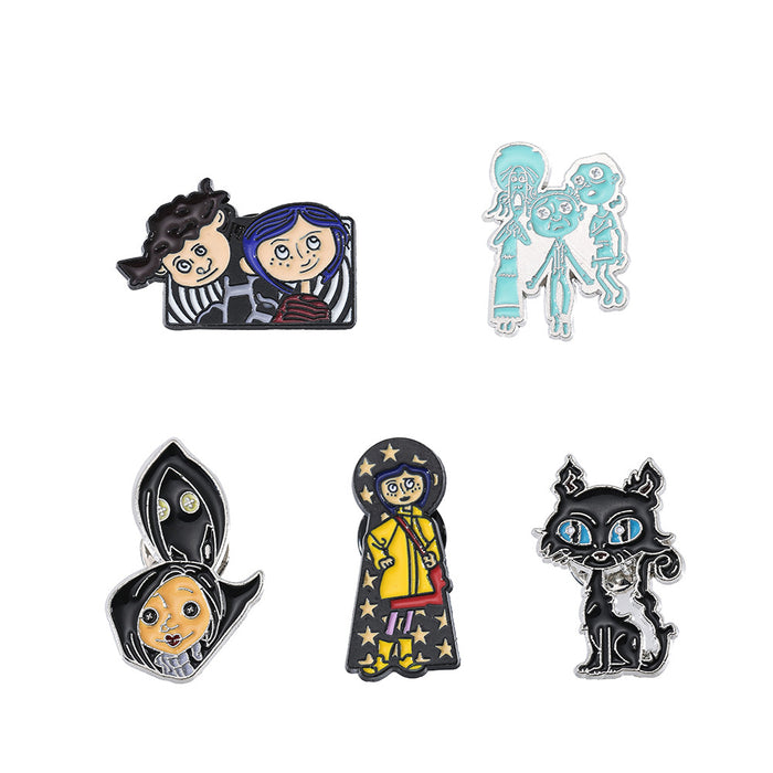 Wholesale Fashion Cartoon Metal Brooch Pin Fun Character Badge For Clothing Bag And Backpack Resale Accessory